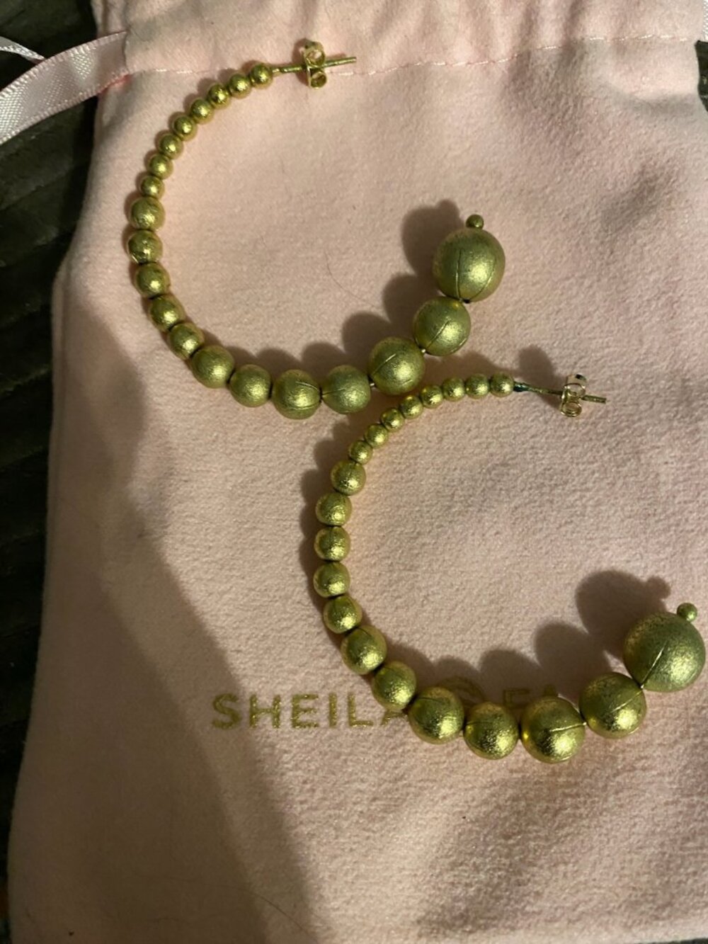 Sheila Fajl gold bead hoop earrings